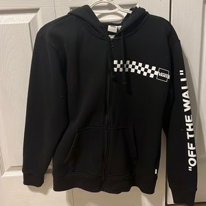 (vans) black zip up hoodie
